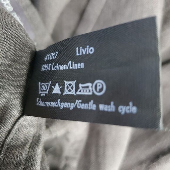 New Annette Gortz Livio Wide Leg Pants Brown 100% Linen Roll Tab Size EU 40 - Picture 5 of 5